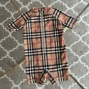 Burberry - Infant's Sebastian Check-Print Rashguard - Size: 12M